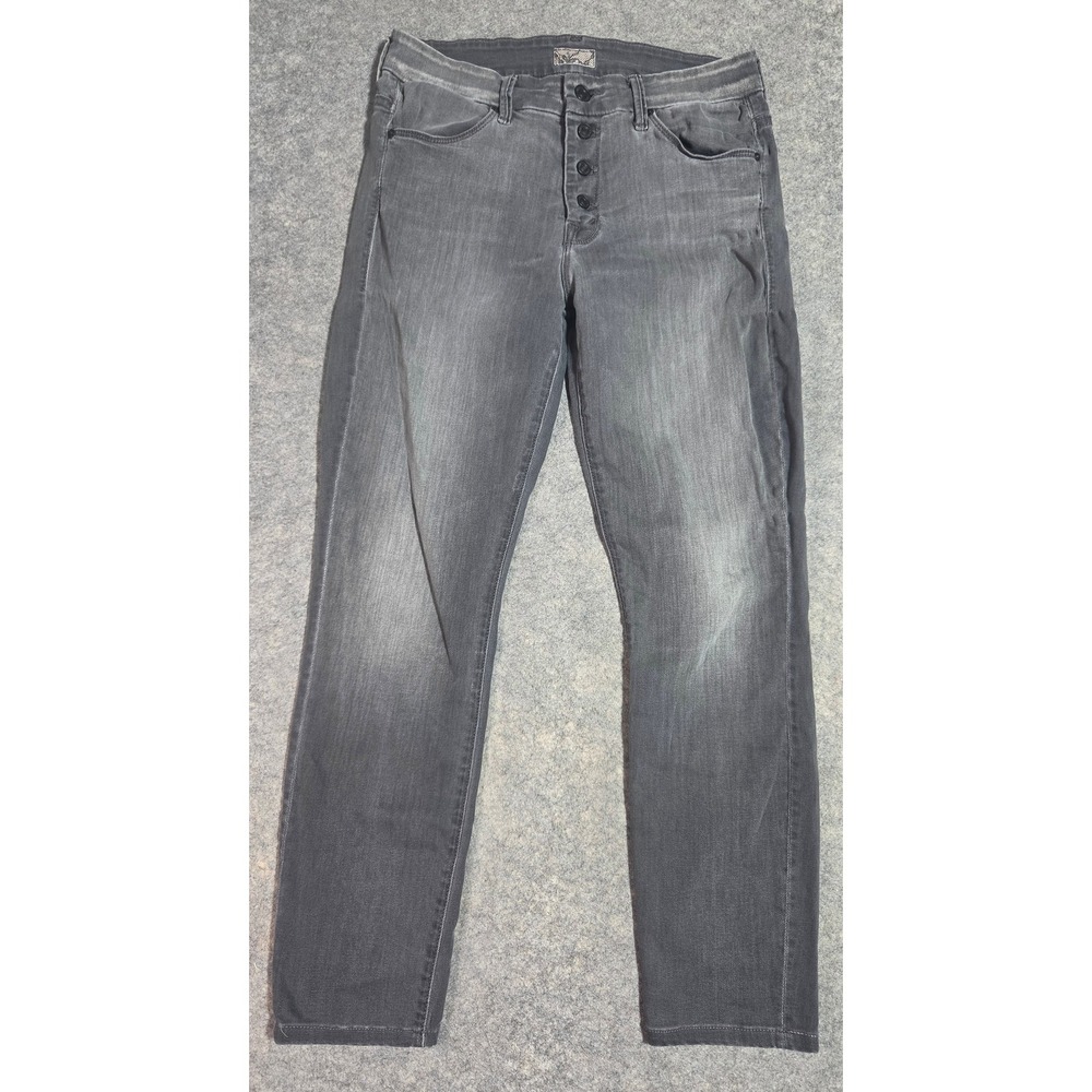 Mother The Pixie Denim Grey Faded Skinny Jeans Size 29 Button Fly Made In USA